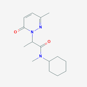 molecular formula C15H23N3O2 B2511256 N-cyclohexyl-N-methyl-2-(3-methyl-6-oxopyridazin-1(6H)-yl)propanamide CAS No. 1235235-33-2