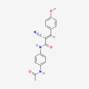 molecular formula C19H17N3O3 B2511257 (2E)-N-[4-(acetylamino)phenyl]-2-cyano-3-(4-methoxyphenyl)prop-2-enamide CAS No. 469872-90-0
