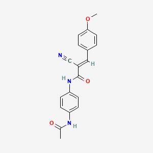 molecular formula C19H17N3O3 B2511257 (2E)-N-[4-(acétylamino)phényl]-2-cyano-3-(4-méthoxyphényl)prop-2-ènamide CAS No. 469872-90-0