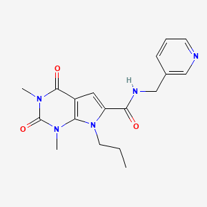 1,3-dimethyl-2,4-dioxo-7-propyl-N-(pyridin-3-ylmethyl)-2,3,4,7-tetrahydro-1H-pyrrolo[2,3-d]pyrimidine-6-carboxamide