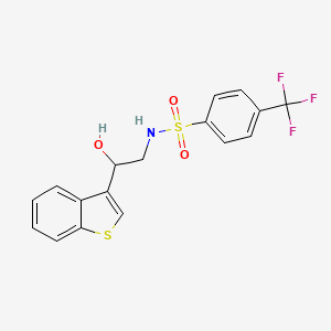 molecular formula C17H14F3NO3S2 B2511272 N-(2-(苯并[b]噻吩-3-基)-2-羟乙基)-4-(三氟甲基)苯磺酰胺 CAS No. 2034439-13-7