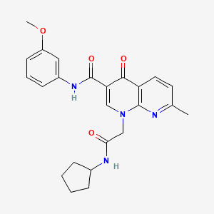1-(2-(cyclopentylamino)-2-oxoethyl)-N-(3-methoxyphenyl)-7-methyl-4-oxo-1,4-dihydro-1,8-naphthyridine-3-carboxamide