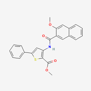 molecular formula C24H19NO4S B2511286 Methyl 3-[(3-methoxynaphthalene-2-carbonyl)amino]-5-phenylthiophene-2-carboxylate CAS No. 477538-20-8