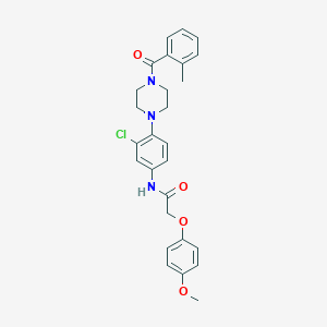 molecular formula C27H28ClN3O4 B251130 N-{3-Chloro-4-[4-(2-methylbenzoyl)piperazin-1-YL]phenyl}-2-(4-methoxyphenoxy)acetamide 