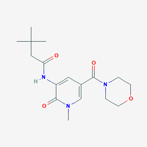 molecular formula C17H25N3O4 B2511301 3,3-二甲基-N-(1-甲基-5-(吗啉-4-羰基)-2-氧代-1,2-二氢吡啶-3-基)丁酰胺 CAS No. 1206995-93-8