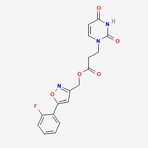 (5-(2-fluorophenyl)isoxazol-3-yl)methyl 3-(2,4-dioxo-3,4-dihydropyrimidin-1(2H)-yl)propanoate