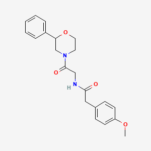 2-(4-methoxyphenyl)-N-(2-oxo-2-(2-phenylmorpholino)ethyl)acetamide