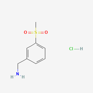 molecular formula C8H12ClNO2S B2511310 3-(Methylsulfonyl)benzylamine hydrochloride CAS No. 387350-81-4; 855267-50-4