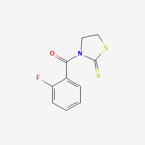 molecular formula C10H8FNOS2 B2511313 3-(2-Fluorobenzoyl)-1,3-thiazolidine-2-thione CAS No. 355810-87-6