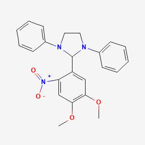 molecular formula C23H23N3O4 B2511321 2-(4,5-Dimethoxy-2-nitrophenyl)-1,3-diphenylimidazolidine CAS No. 301318-42-3
