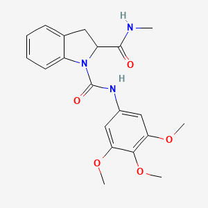 molecular formula C20H23N3O5 B2511323 N2-methyl-N1-(3,4,5-trimethoxyphenyl)indoline-1,2-dicarboxamide CAS No. 1101640-87-2