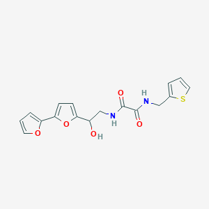 molecular formula C17H16N2O5S B2511329 N-(2-{[2,2'-bifuran]-5-yl}-2-hydroxyethyl)-N'-[(thiophen-2-yl)methyl]ethanediamide CAS No. 2319720-01-7