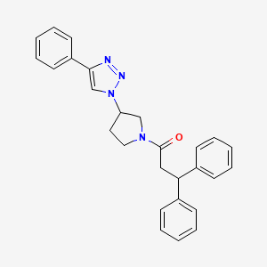 molecular formula C27H26N4O B2511337 3,3-diphenyl-1-(3-(4-phenyl-1H-1,2,3-triazol-1-yl)pyrrolidin-1-yl)propan-1-one CAS No. 2034424-34-3