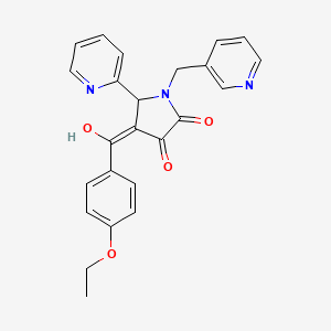 molecular formula C24H21N3O4 B2511362 4-(4-乙氧基苯甲酰)-3-羟基-5-(吡啶-2-基)-1-(吡啶-3-基甲基)-1H-吡咯-2(5H)-酮 CAS No. 618878-65-2