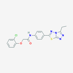 molecular formula C19H16ClN5O2S B251137 2-(2-chlorophenoxy)-N-[4-(3-ethyl[1,2,4]triazolo[3,4-b][1,3,4]thiadiazol-6-yl)phenyl]acetamide 
