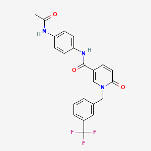 molecular formula C22H18F3N3O3 B2511372 N-(4-乙酰氨基苯基)-6-氧代-1-(3-(三氟甲基)苄基)-1,6-二氢吡啶-3-甲酰胺 CAS No. 1005305-92-9