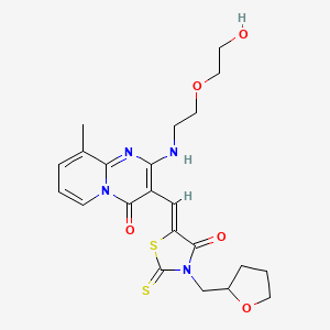 molecular formula C22H26N4O5S2 B2511376 (Z)-5-((2-((2-(2-羟乙氧基)乙基)氨基)-9-甲基-4-氧代-4H-吡啶并[1,2-a]嘧啶-3-基)亚甲基)-3-((四氢呋喃-2-基)甲基)-2-硫代噻唑烷-4-酮 CAS No. 488129-79-9