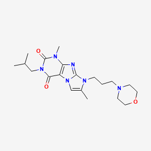 molecular formula C20H30N6O3 B2511377 3-isobutyl-1,7-dimethyl-8-(3-morpholinopropyl)-1H-imidazo[2,1-f]purine-2,4(3H,8H)-dione CAS No. 929965-34-4