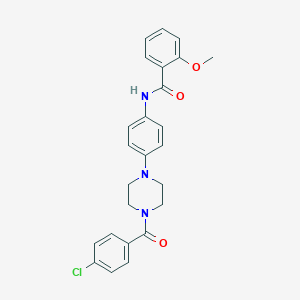 molecular formula C25H24ClN3O3 B251138 N-{4-[4-(4-chlorobenzoyl)-1-piperazinyl]phenyl}-2-methoxybenzamide 