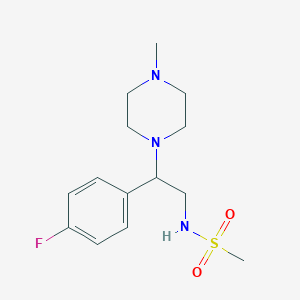 molecular formula C14H22FN3O2S B2511385 N-(2-(4-氟苯基)-2-(4-甲基哌嗪-1-基)乙基)甲磺酰胺 CAS No. 903343-43-1