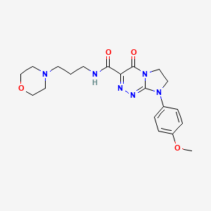 molecular formula C20H26N6O4 B2511387 8-(4-methoxyphenyl)-N-(3-morpholinopropyl)-4-oxo-4,6,7,8-tetrahydroimidazo[2,1-c][1,2,4]triazine-3-carboxamide CAS No. 946311-27-9