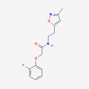 molecular formula C14H15FN2O3 B2511414 2-(2-氟苯氧基)-N-(2-(3-甲基异恶唑-5-基)乙基)乙酰胺 CAS No. 1421526-52-4