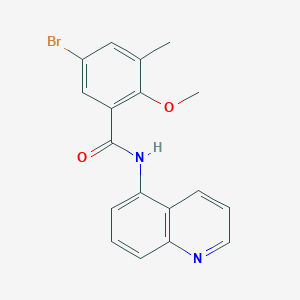 molecular formula C18H15BrN2O2 B251143 5-bromo-2-methoxy-3-methyl-N-(5-quinolinyl)benzamide 