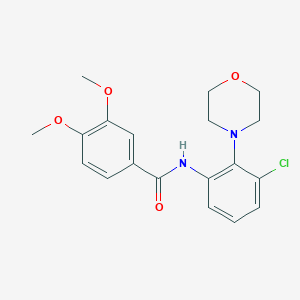 N-[3-chloro-2-(4-morpholinyl)phenyl]-3,4-dimethoxybenzamide