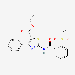 Ethyl 2-(2-(ethylsulfonyl)benzamido)-4-phenylthiazole-5-carboxylate