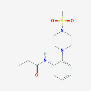 molecular formula C14H21N3O3S B251145 N-{2-[4-(methylsulfonyl)-1-piperazinyl]phenyl}propanamide 