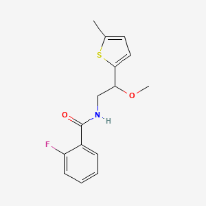 molecular formula C15H16FNO2S B2511455 2-fluoro-N-(2-methoxy-2-(5-methylthiophen-2-yl)ethyl)benzamide CAS No. 1796949-29-5