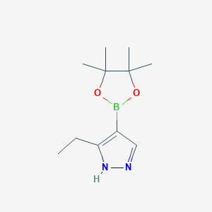 molecular formula C11H19BN2O2 B2511457 CCc1n[nH]cc1B1OC(C)(C)C(C)(C)O1 CAS No. 2173500-26-8