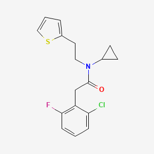 molecular formula C17H17ClFNOS B2511474 2-(2-chloro-6-fluorophenyl)-N-cyclopropyl-N-(2-(thiophen-2-yl)ethyl)acetamide CAS No. 1797971-37-9
