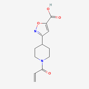 molecular formula C12H14N2O4 B2511479 3-(1-Prop-2-enoylpiperidin-4-yl)-1,2-oxazole-5-carboxylic acid CAS No. 2248938-82-9