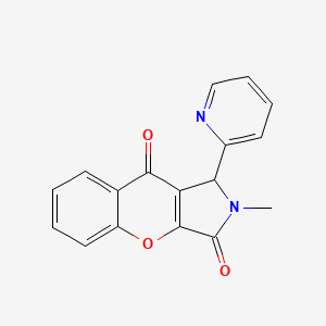 molecular formula C17H12N2O3 B2511486 2-Methyl-1-(pyridin-2-yl)-1,2-dihydrochromeno[2,3-c]pyrrole-3,9-dione CAS No. 850188-30-6
