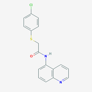 molecular formula C17H13ClN2OS B251150 2-[(4-chlorophenyl)sulfanyl]-N-(5-quinolinyl)acetamide 