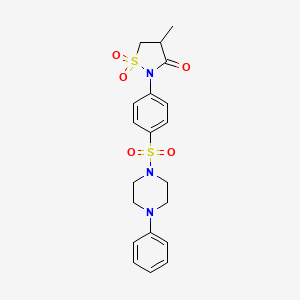 4-Methyl-2-(4-((4-phenylpiperazin-1-yl)sulfonyl)phenyl)isothiazolidin-3-one 1,1-dioxide