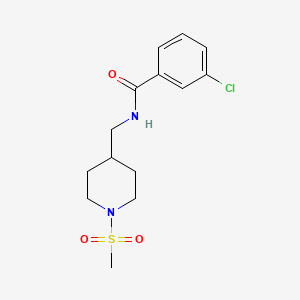 3-chloro-N-((1-(methylsulfonyl)piperidin-4-yl)methyl)benzamide