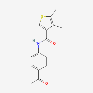 molecular formula C15H15NO2S B2511519 N-(4-acetylphenyl)-4,5-dimethylthiophene-3-carboxamide CAS No. 895920-78-2