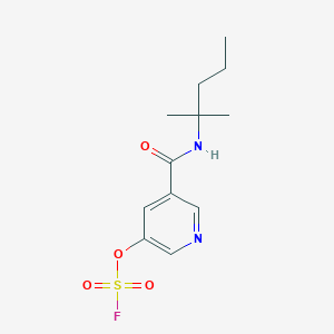 molecular formula C12H17FN2O4S B2511521 3-Fluorosulfonyloxy-5-(2-methylpentan-2-ylcarbamoyl)pyridine CAS No. 2411244-77-2
