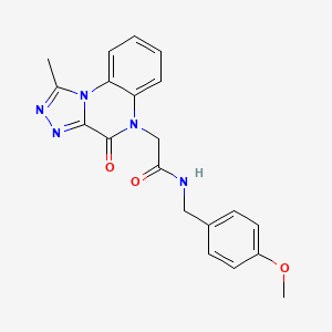 molecular formula C20H19N5O3 B2511524 N-(4-methoxybenzyl)-2-(1-methyl-4-oxo[1,2,4]triazolo[4,3-a]quinoxalin-5(4H)-yl)acetamide CAS No. 1260932-41-9