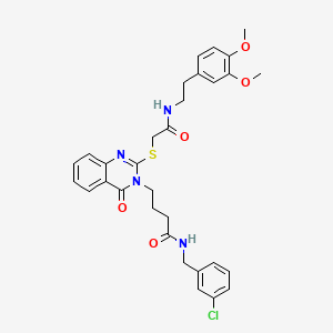 N-(3-chlorobenzyl)-4-(2-((2-((3,4-dimethoxyphenethyl)amino)-2-oxoethyl)thio)-4-oxoquinazolin-3(4H)-yl)butanamide