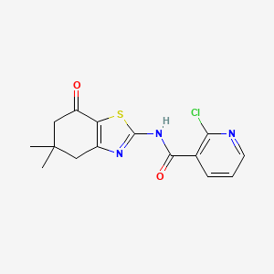 molecular formula C15H14ClN3O2S B2511532 2-氯-N-(5,5-二甲基-7-氧代-4,6-二氢-1,3-苯并噻唑-2-基)吡啶-3-甲酰胺 CAS No. 1024435-77-5