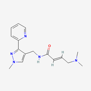 (E)-4-(Dimethylamino)-N-[(1-methyl-3-pyridin-2-ylpyrazol-4-yl)methyl]but-2-enamide