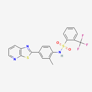 molecular formula C20H14F3N3O2S2 B2511545 N-(2-methyl-4-(thiazolo[5,4-b]pyridin-2-yl)phenyl)-2-(trifluoromethyl)benzenesulfonamide CAS No. 2309613-80-5