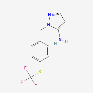 1-({4-[(trifluoromethyl)sulfanyl]phenyl}methyl)-1H-pyrazol-5-amine