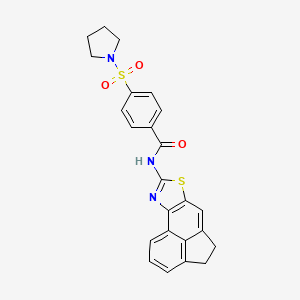 molecular formula C24H21N3O3S2 B2511556 N-(4,5-dihydroacenaphtho[5,4-d]thiazol-8-yl)-4-(pyrrolidin-1-ylsulfonyl)benzamide CAS No. 361173-51-5