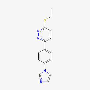 molecular formula C15H14N4S B2511563 3-Ethylsulfanyl-6-(4-imidazol-1-ylphenyl)pyridazine CAS No. 896320-10-8