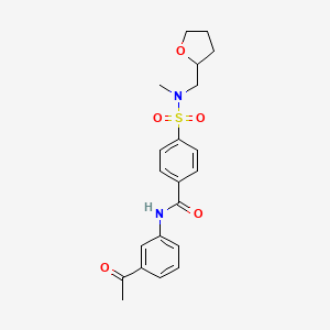 molecular formula C21H24N2O5S B2511566 N-(3-acetylphenyl)-4-(N-methyl-N-((tetrahydrofuran-2-yl)methyl)sulfamoyl)benzamide CAS No. 868676-91-9