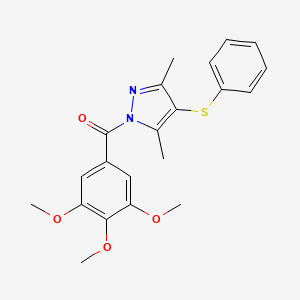 3,5-dimethyl-4-(phenylsulfanyl)-1-(3,4,5-trimethoxybenzoyl)-1H-pyrazole